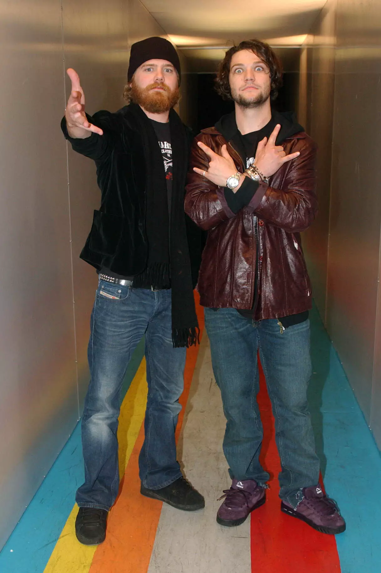 Ryan Dunn (left) with Bam Margera.