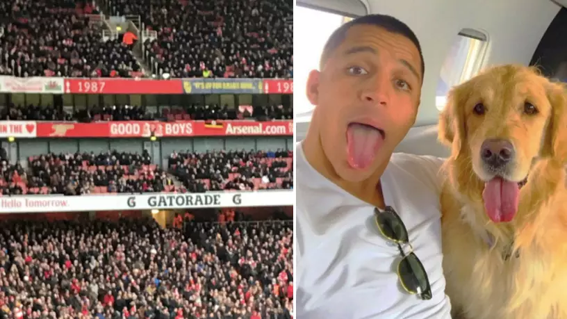 An Alexis Sanchez Banner Inside The Emirates Stadium Has Caused Outrage