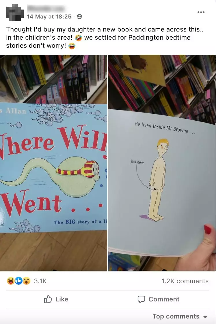 The mum posted on Facebook after discovering the book in the children's section (
