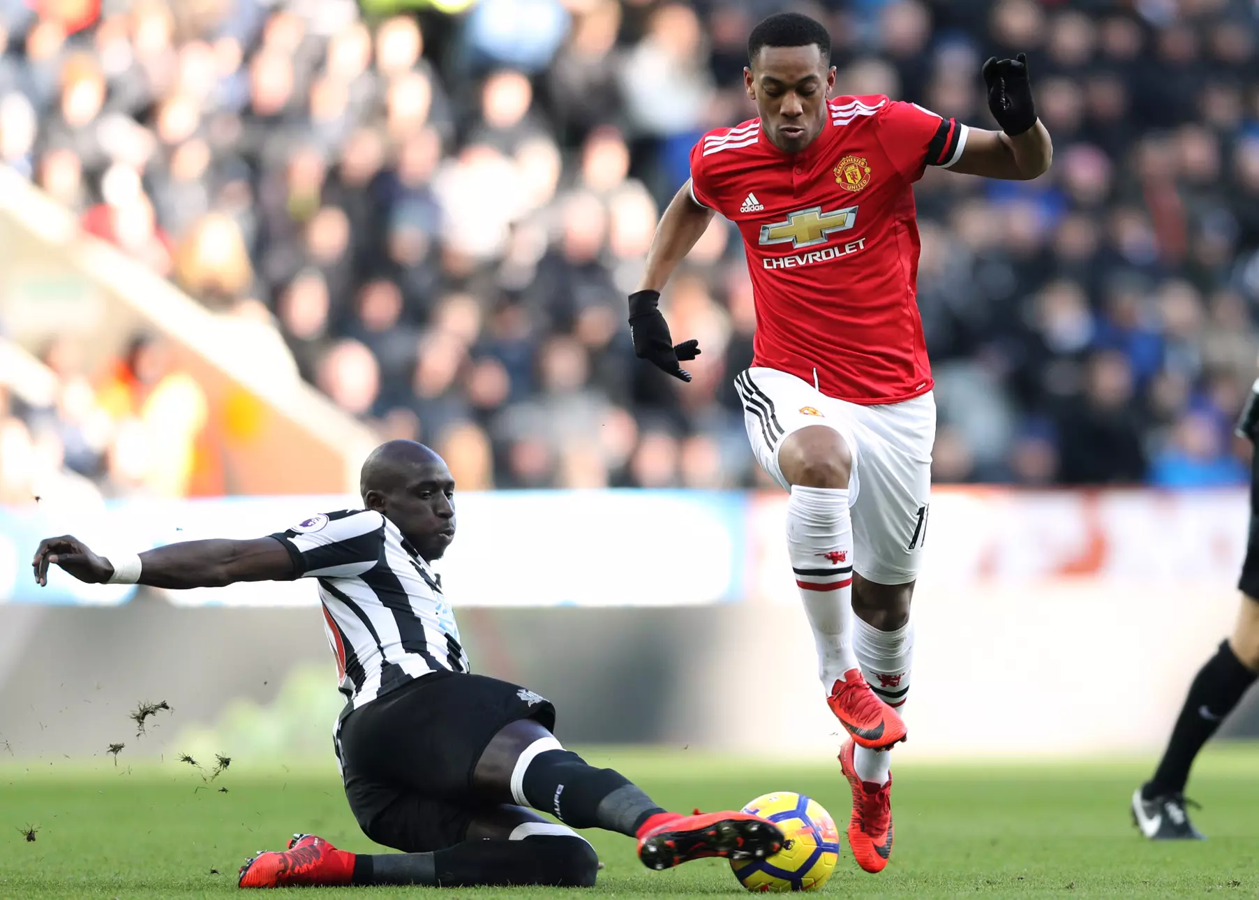 Martial in action against Newcastle. Image: PA