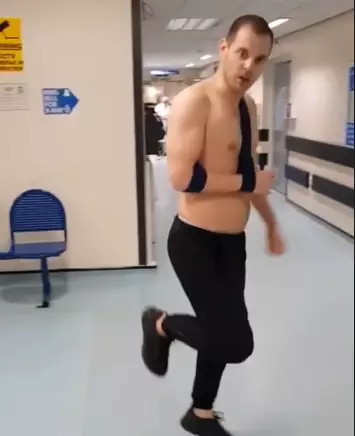 Mike Skinner dancing in hospital.