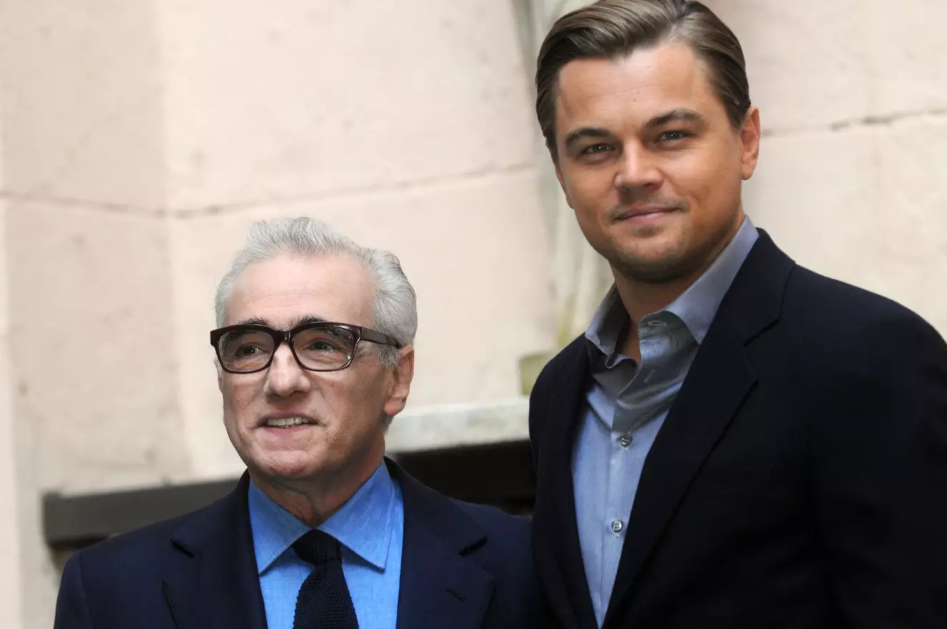 Martin Scorsese with Leonardo Dicaprio.
