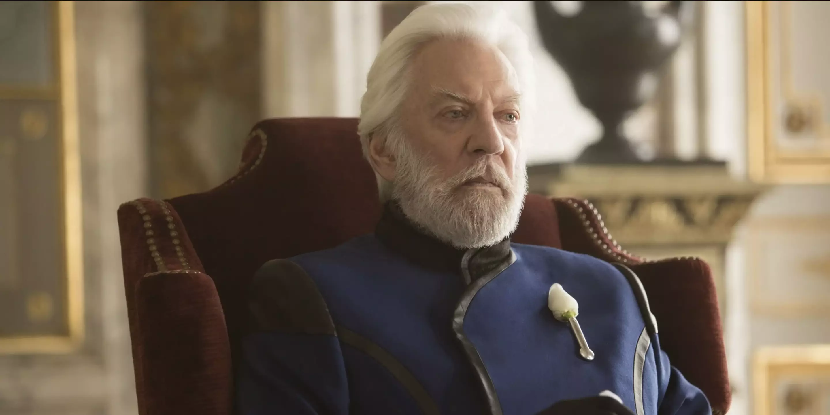 Donald Sutherland played the older Coriolanus Snow in the franchise (