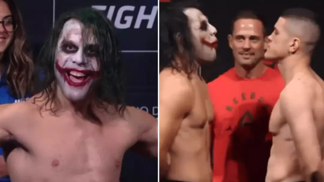 Markus Perez Wears Joker-Inspired Make-Up at UFC Sao Paulo Weigh-Ins 