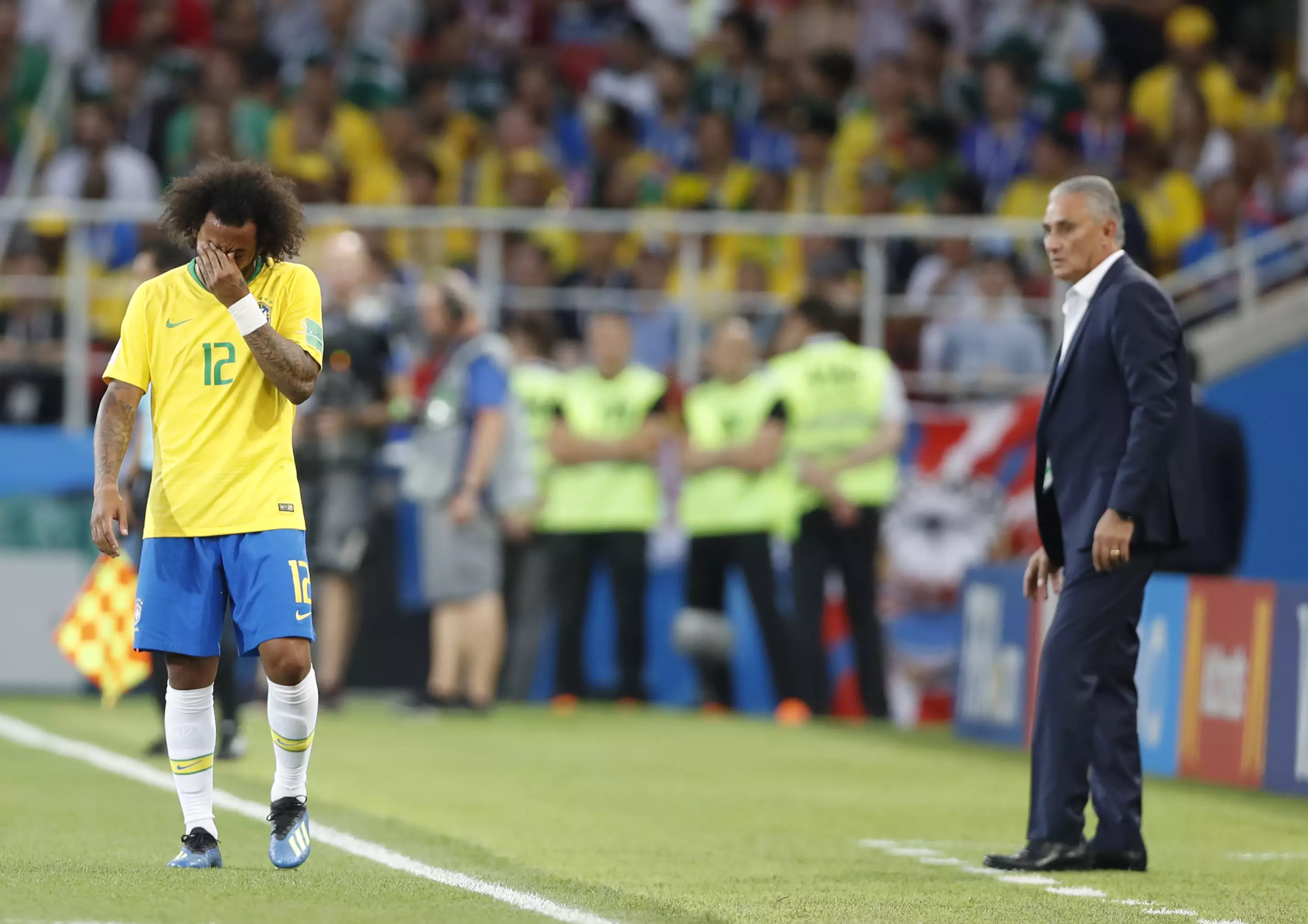 Marcelo breaks down in tears. Image: PA