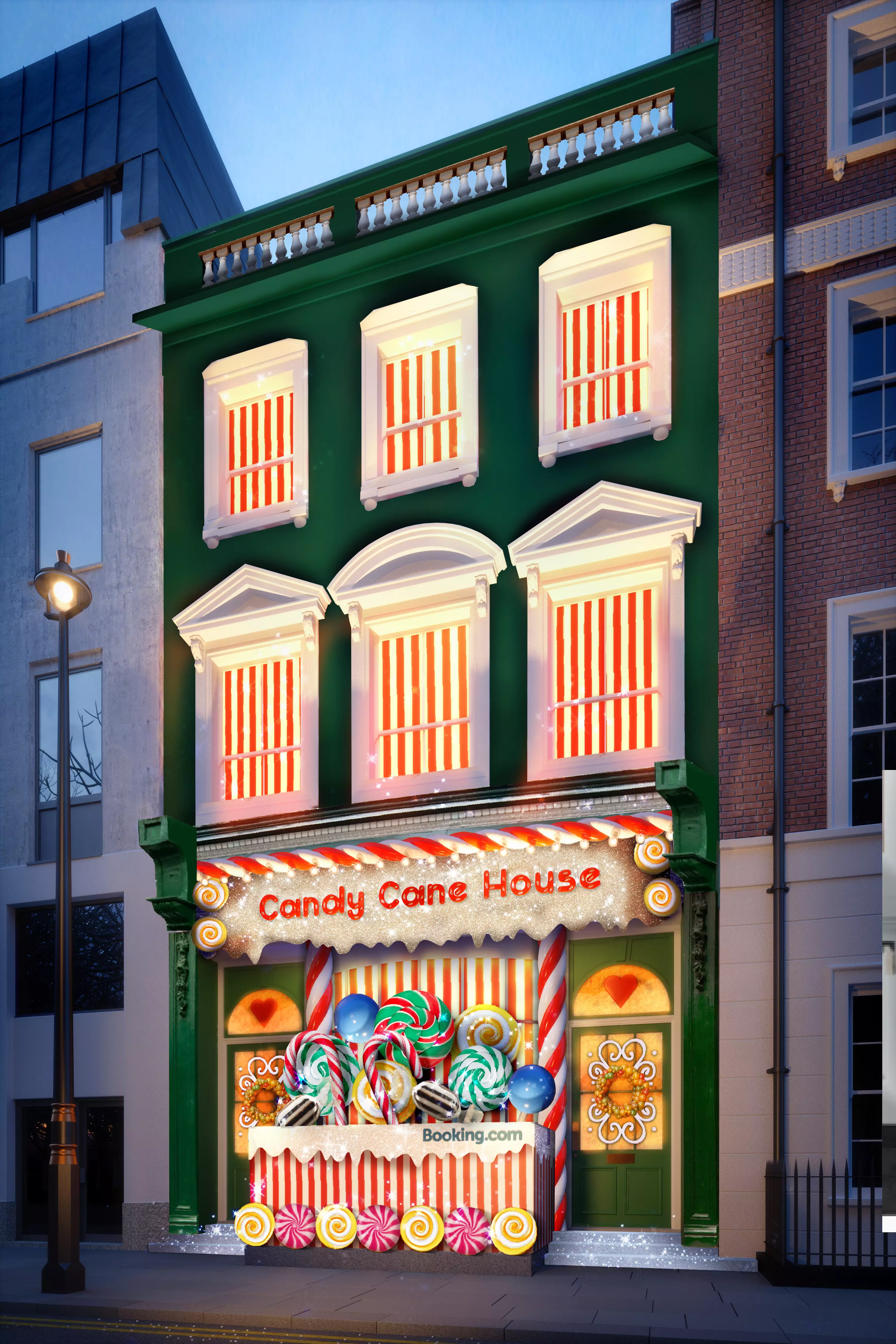 Located in soho, Candy Cane House is unmissable from the outside (