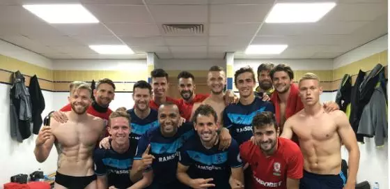 NSFW: Middlesbrough Player Gets Balls Out In Team Photo