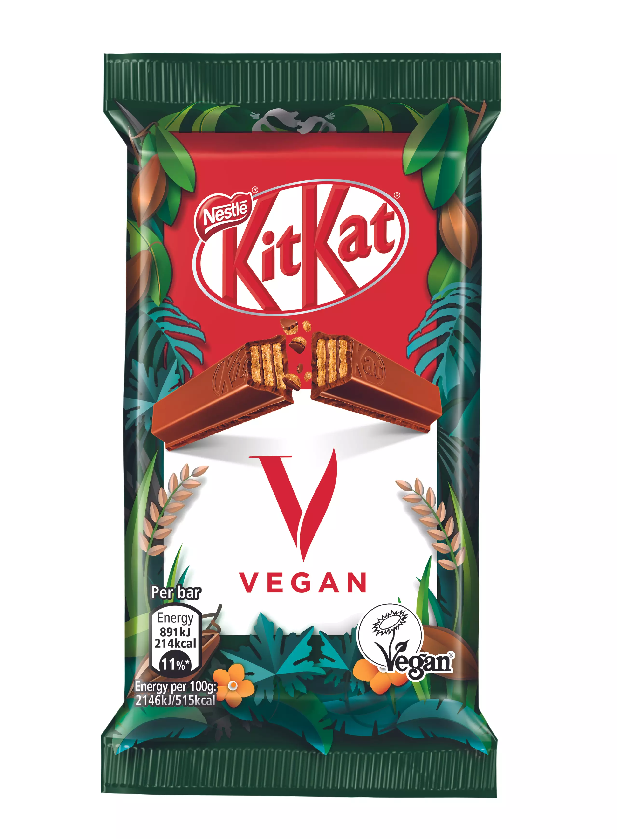 The vegan KitKat - called KitKat V - is made from plant based ingredients (