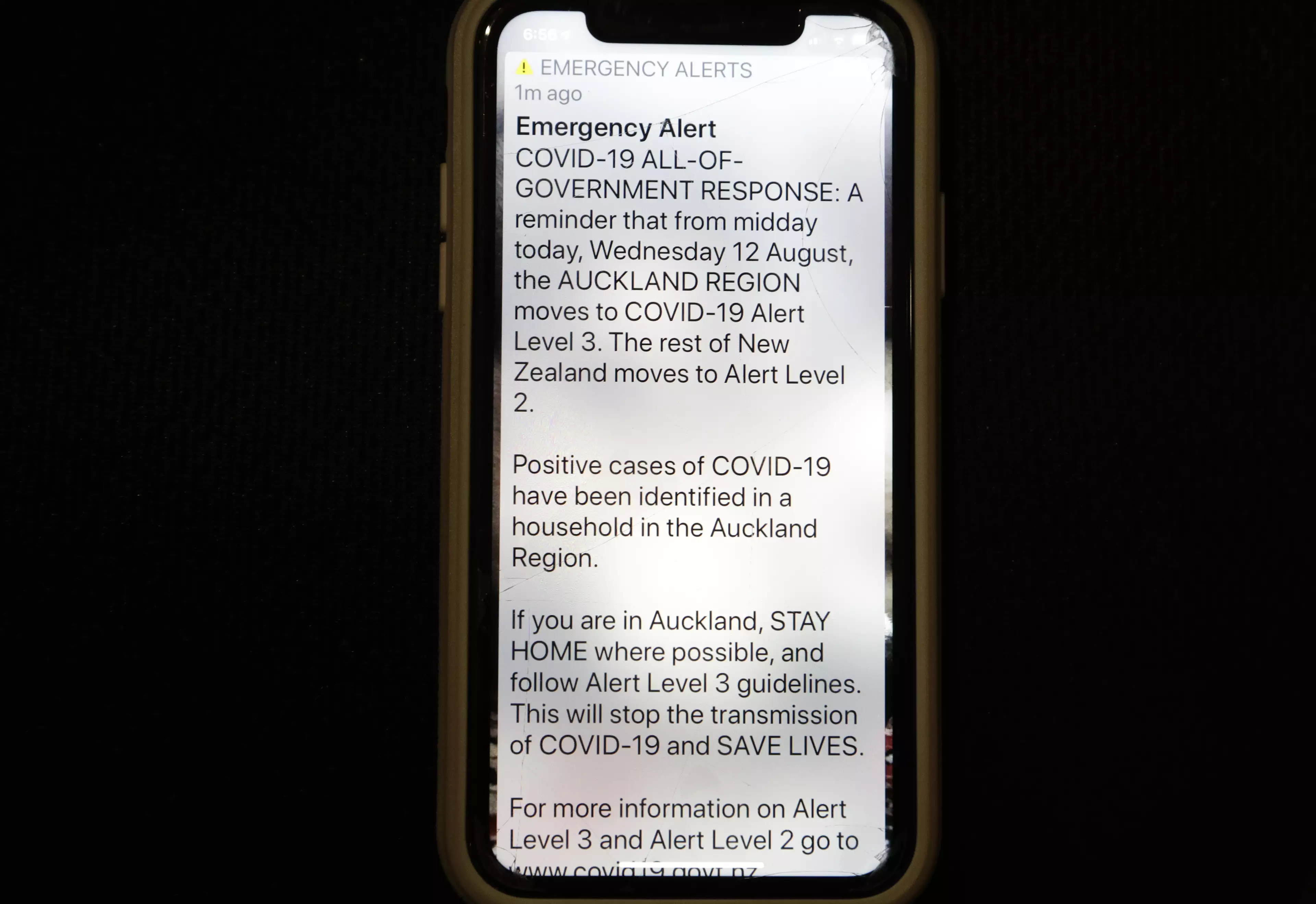This is the alert Auckland residents received.