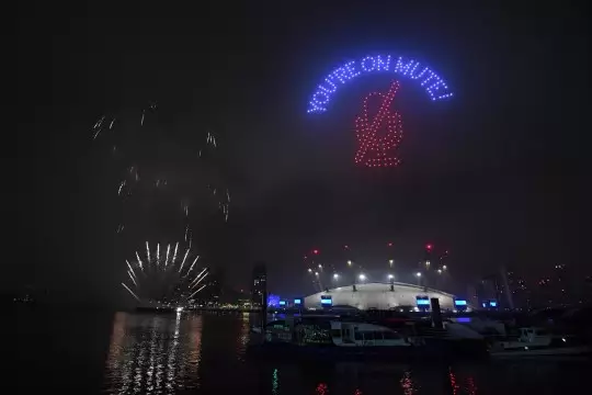 The fireworks display referenced the biggest moments of the year (
