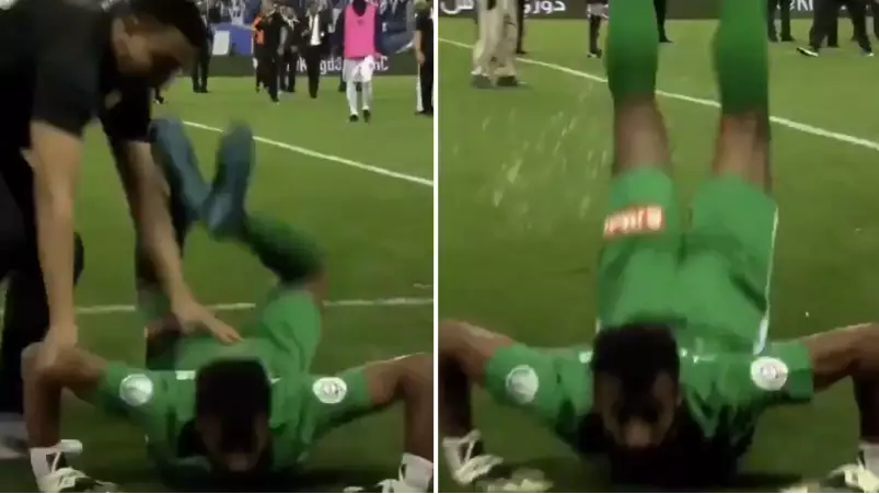 Ohod Goalkeeper Celebrates Clean Sheet Against Al Hilal By Doing The Worm In Front Of Opposition Fans