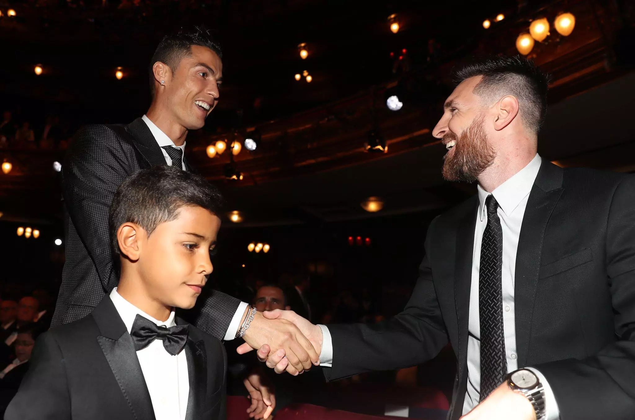Ronaldo and Messi at the Best FIFA Football Awards 2017. Image: PA