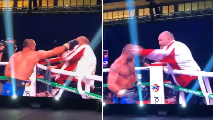 Boxer Attacks His Own Trainer, He Hits Him Back In Chaotic Scenes 