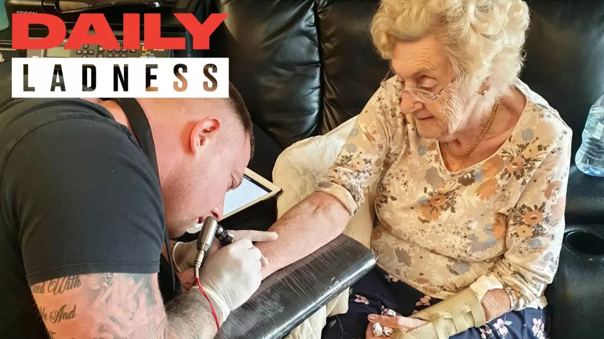 ​Great Gran Believed To Be Oldest Woman In UK To Get Tattoo At 94