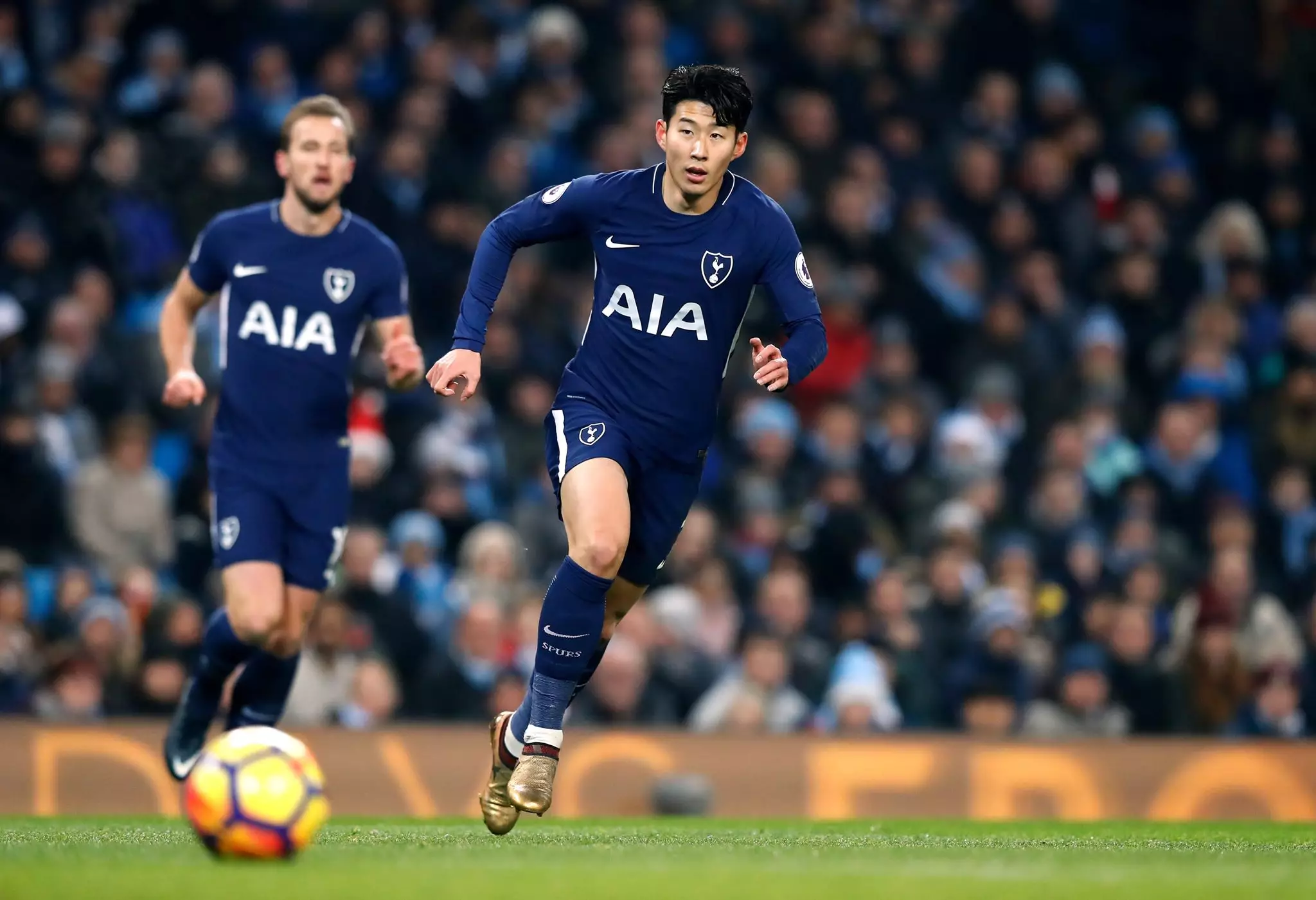 Son in action for Spurs. Image: PA