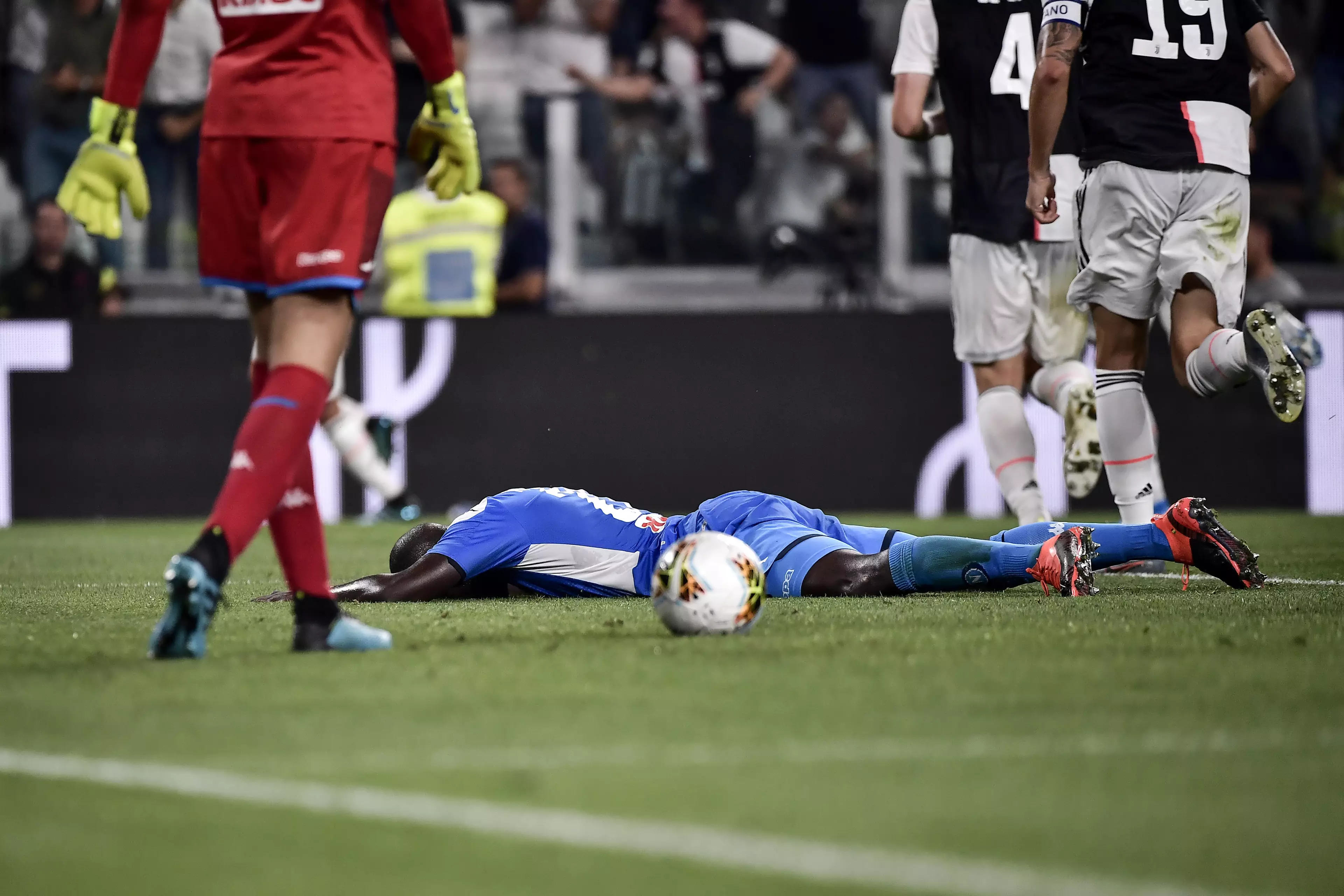 Koulibaly after putting the ball into his own net. Image: PA Images
