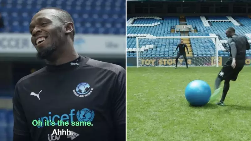 Watch Usain Bolt And Michael Essien Take On Martin Compston And Robert Pires in 'New Balls Please'