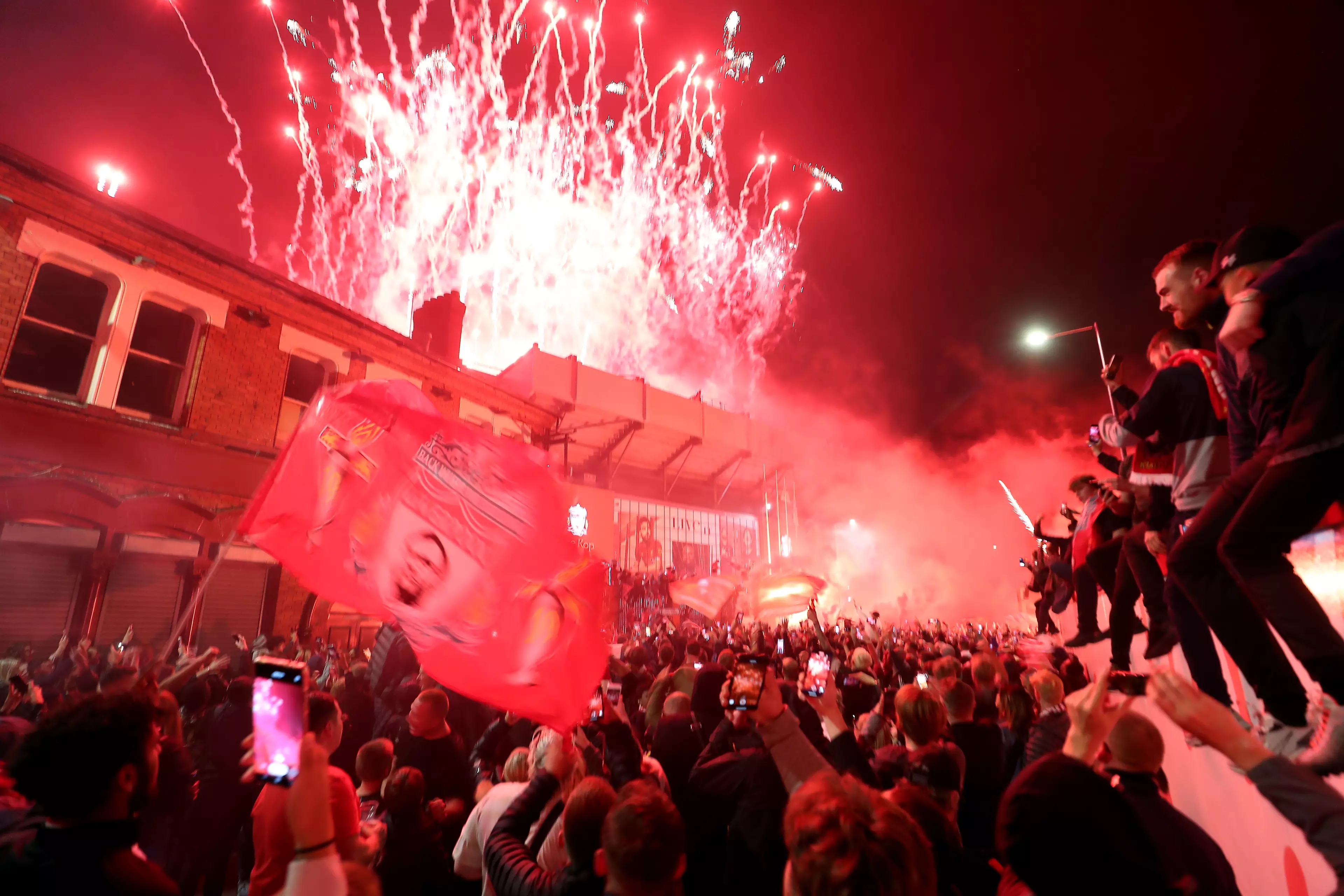 Liverpool fans were also criticised for taking to the streets to celebrate their Premier League title last year. Image: PA Images
