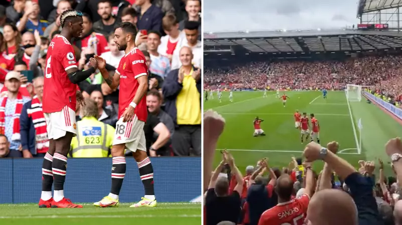 Fan Footage Emerges Of Paul Pogba Copying Bruno Fernandes' Trademark Celebration And Fans Are Buzzing