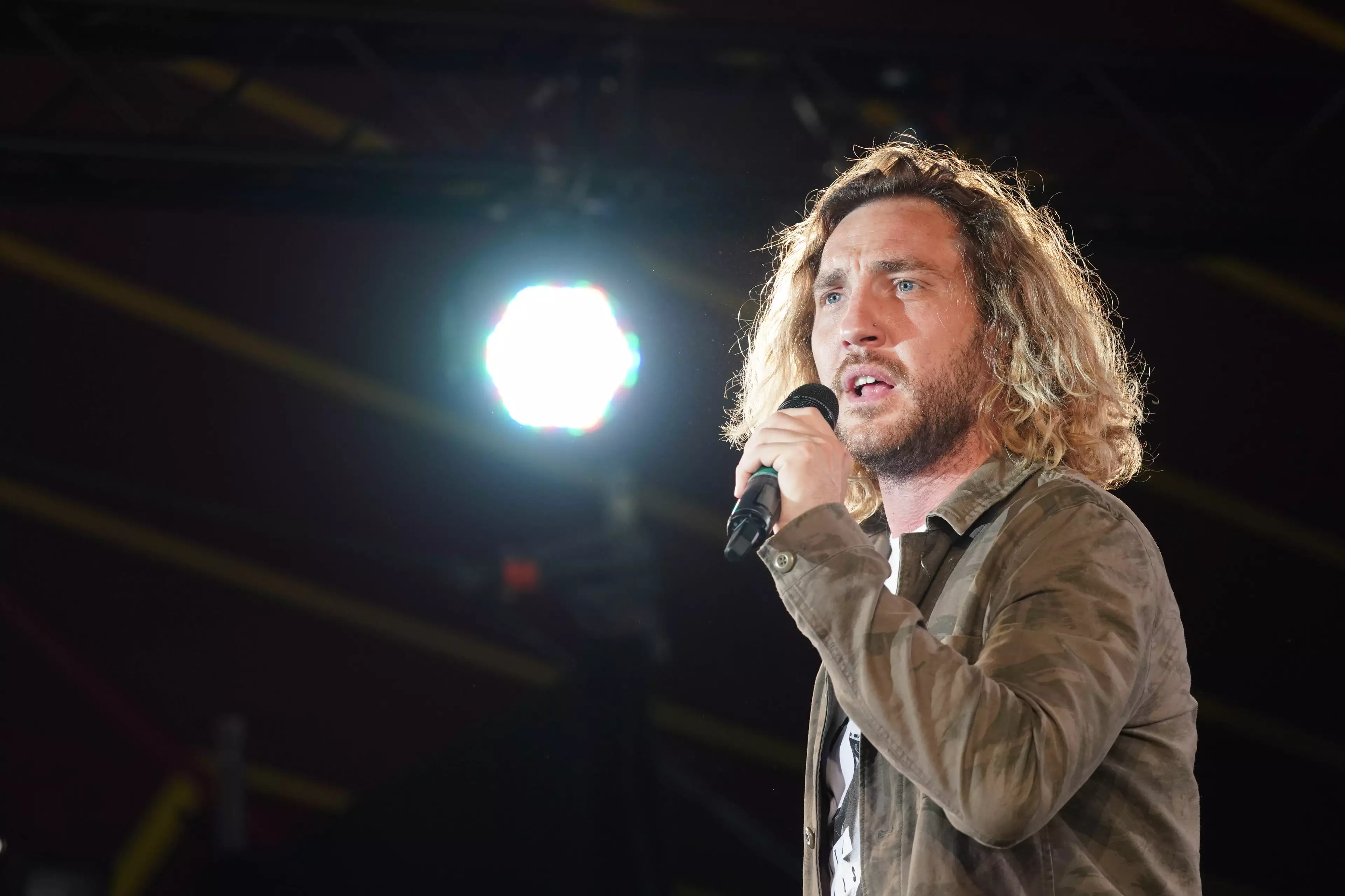 Seann Walsh performing live on the Alternative Stage at the 2017 Reading Festival.
