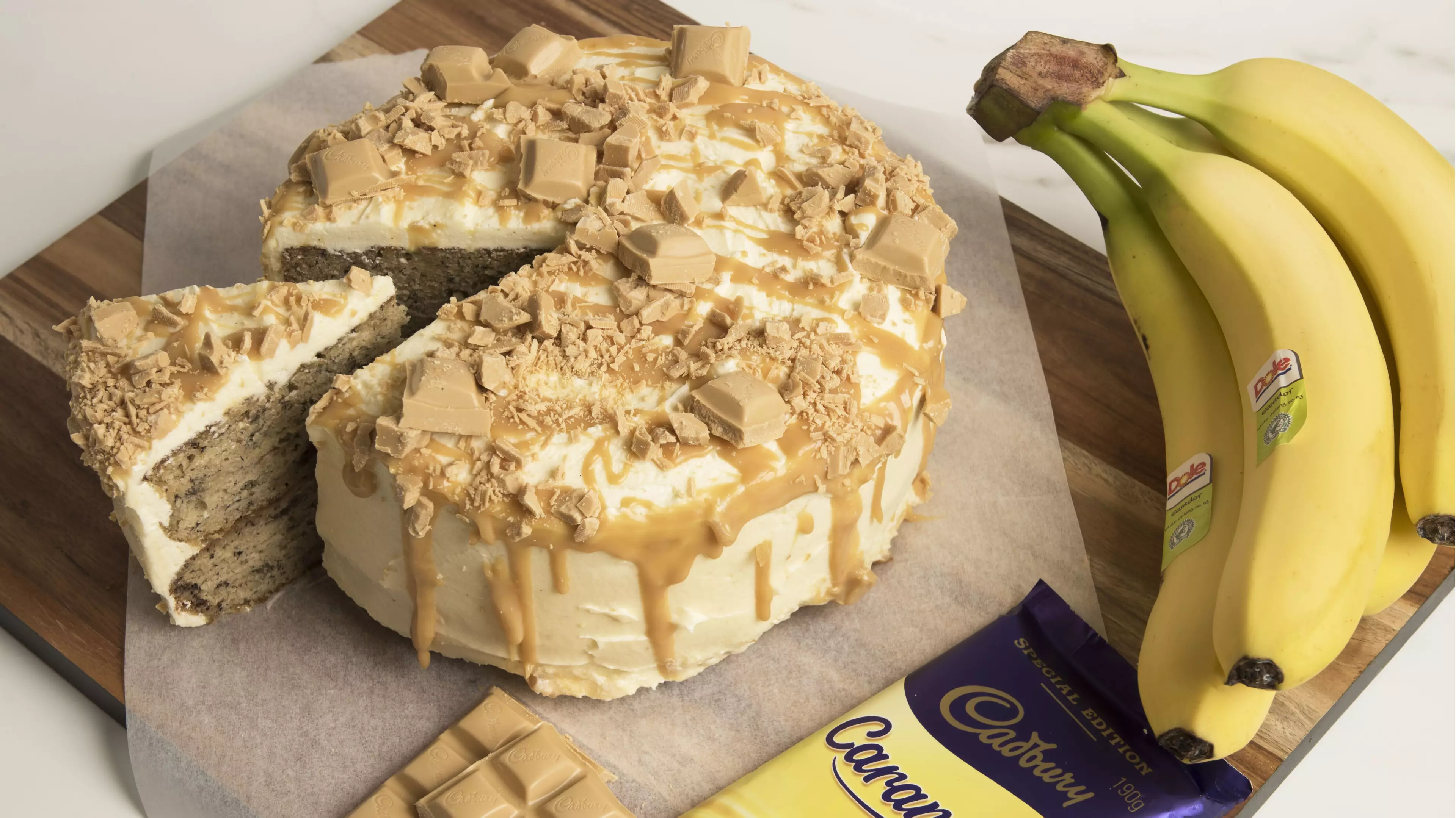 People Are Going Wild For This Caramilk Banana Bread Cake Recipe