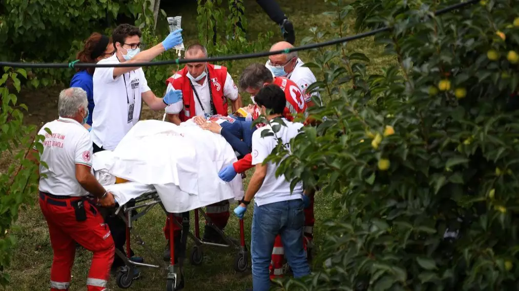 Huge Crash Leaves Cycling Champion With Nasty Laceration To Her Knee