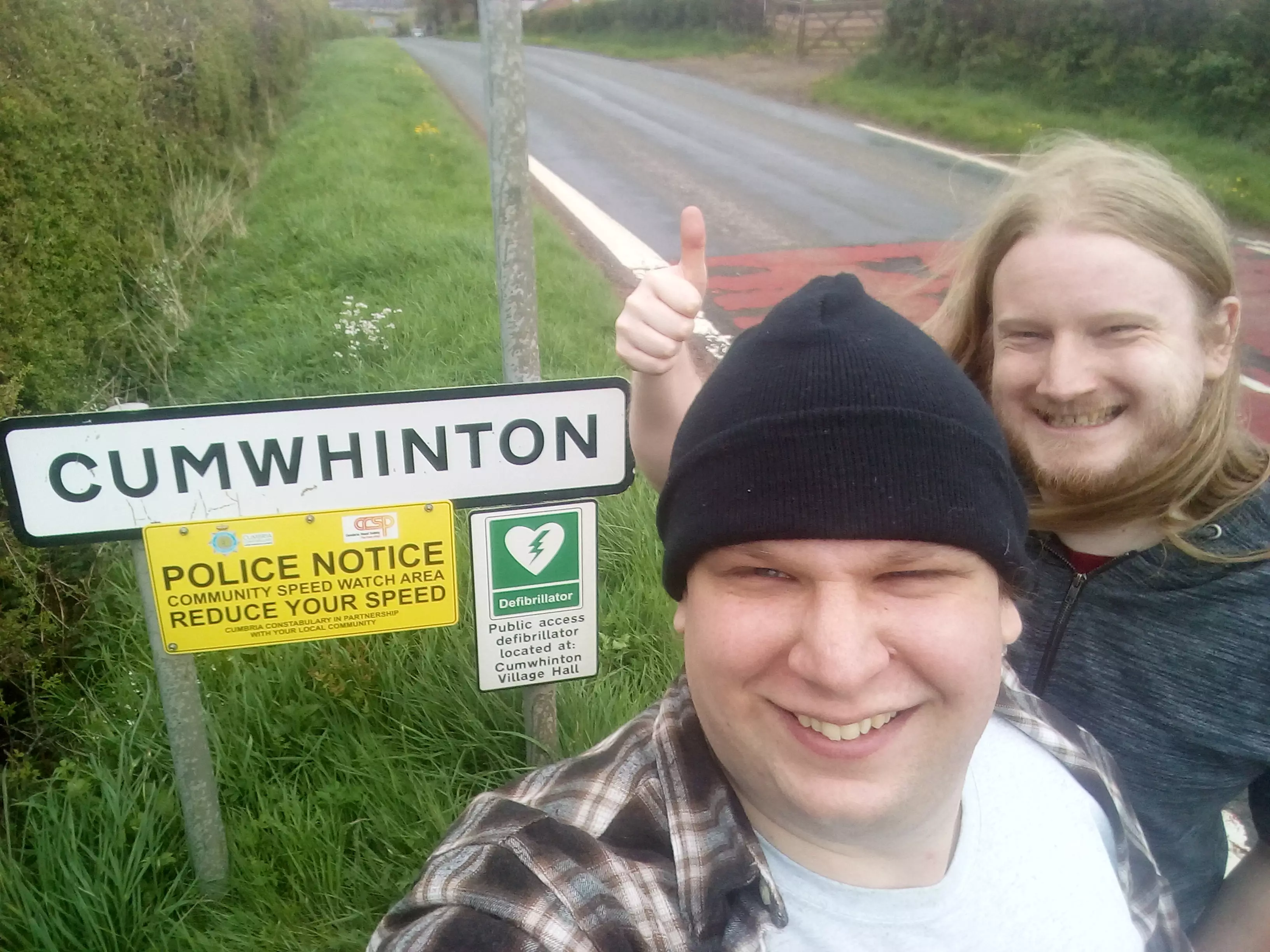 They took selfies with the rude place names.