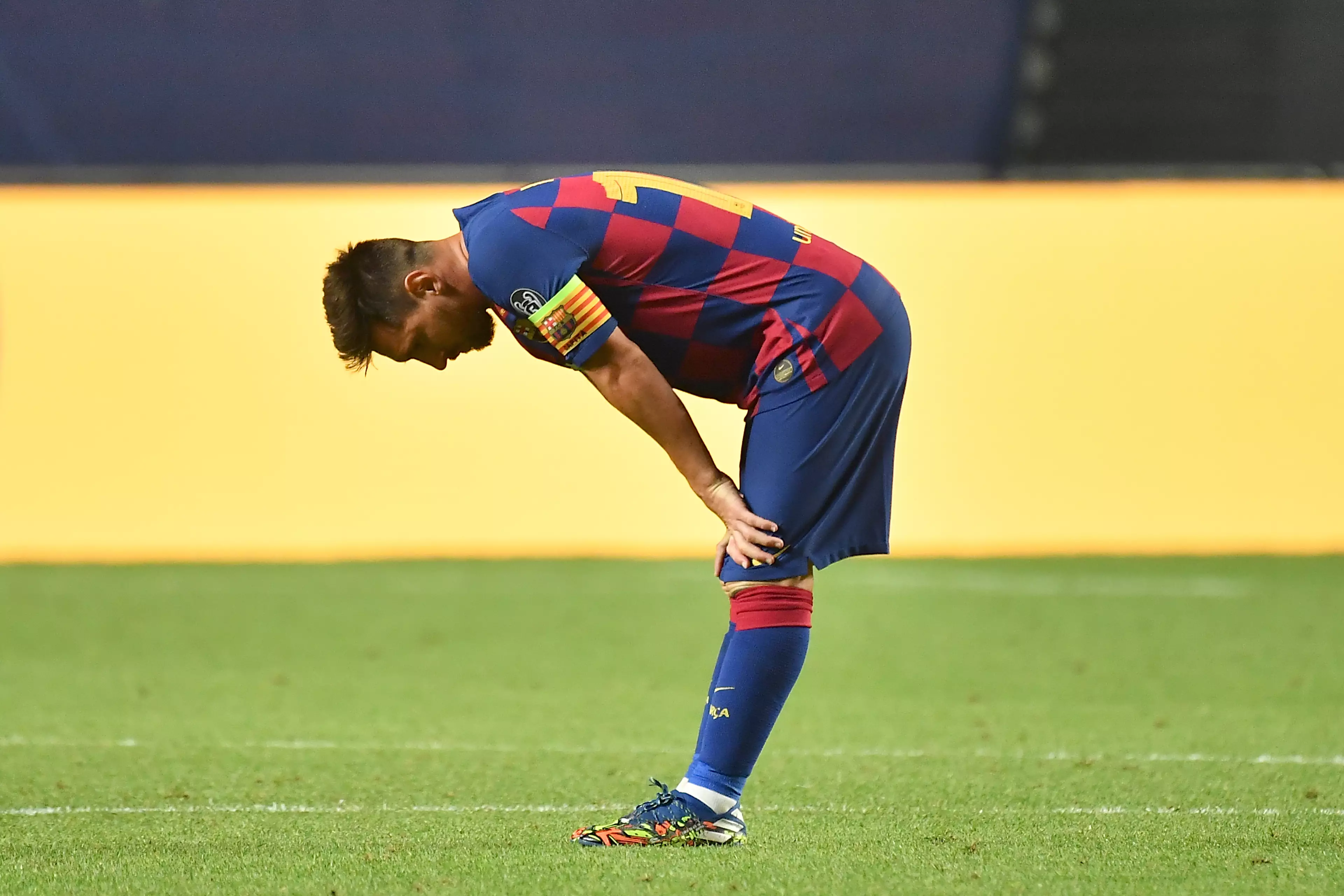 Messi at the end of the game. Image: PA Images