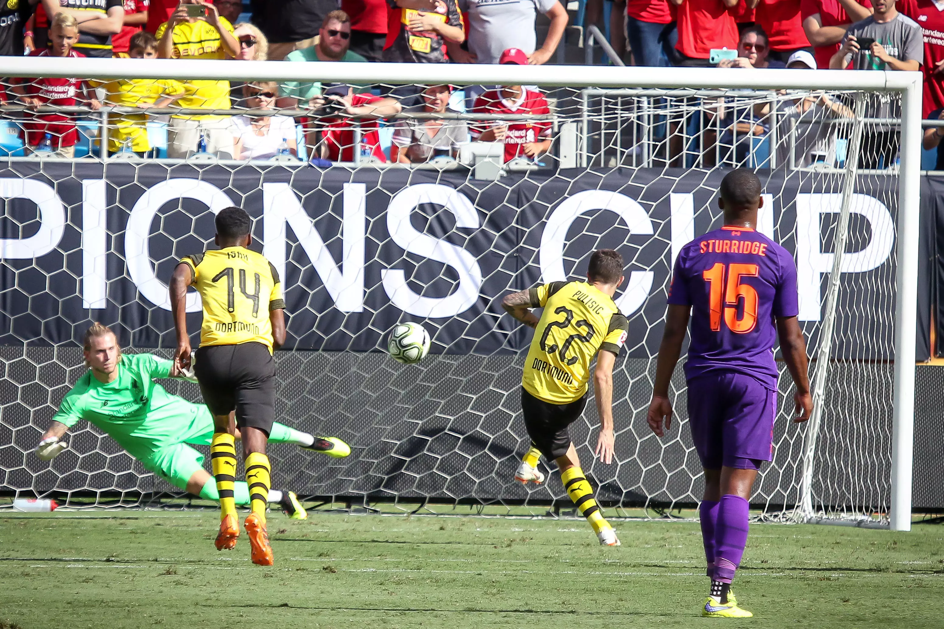 Pulisic scores from the spot. Image: PA Images