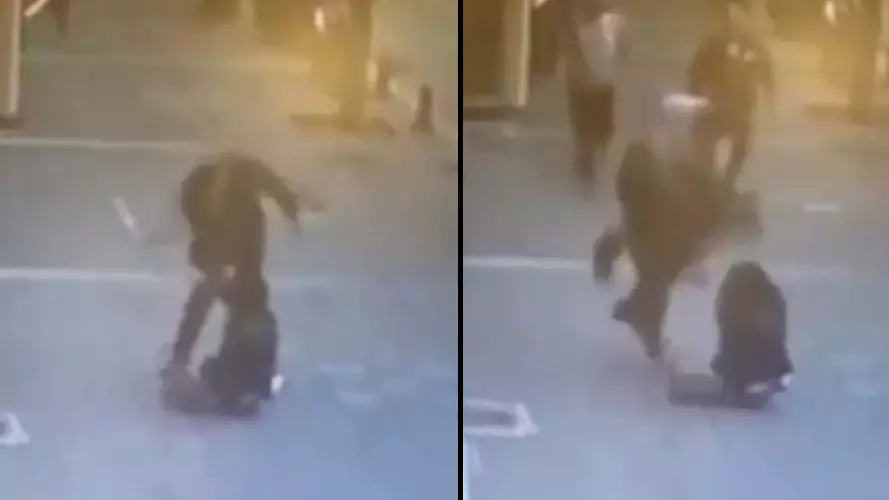 Man Sees Woman Being Attacked And Defends Her With Flying Headbutt