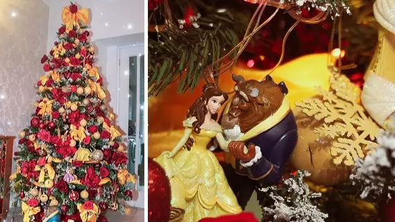 Disney Fan Spends 30 Hours Creating Beauty And The Beast Christmas Tree