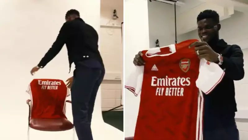 Thomas Partey's Reaction To Seeing His Arsenal Shirt For The First Time Is So Wholesome 