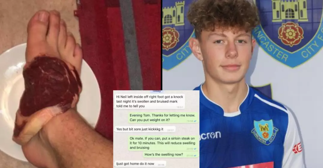 Footballer Falls Victim To Hilarious Steak Prank After Attempting To Text Physio