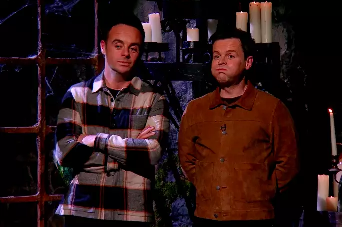 Ant and Dec in tonight's episode featuring an eating trial (