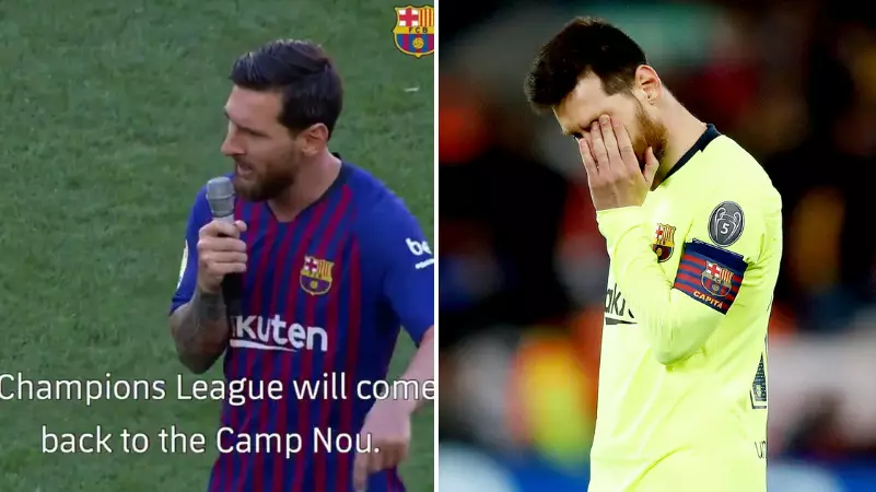 Lionel Messi's Champions League Speech From August Resurfaces After Liverpool Loss