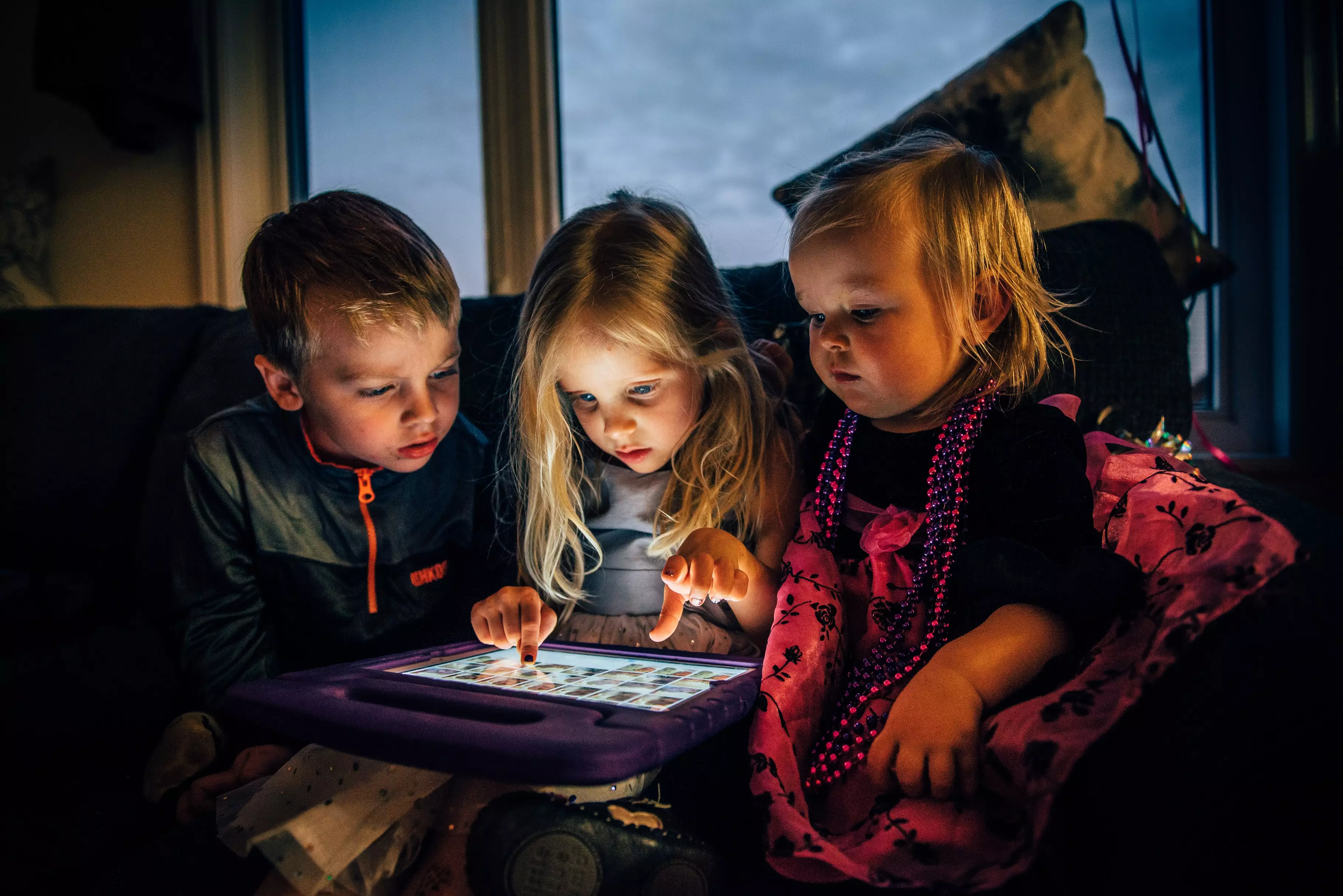 Some 28 per cent of parents said they found their kids playing on a device (