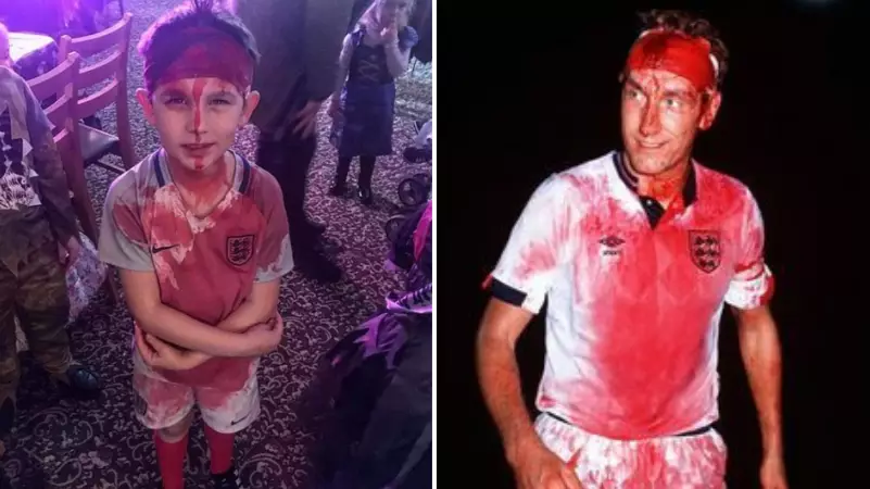 Little Lad Dresses Up As Terry Butcher For Halloween