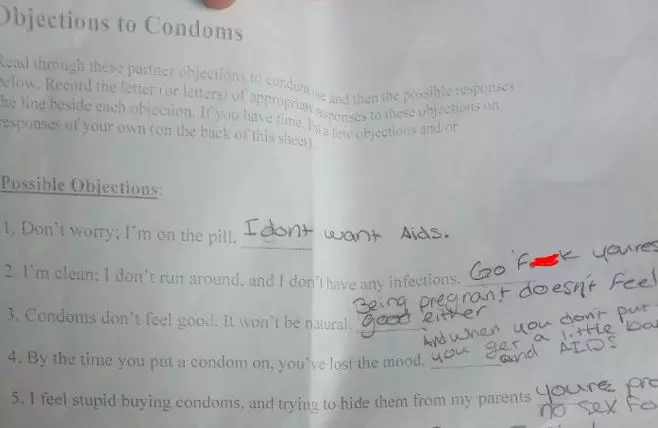 14-Year-Old Child Was Suspended Over These Incredible Sex Education Homework Answers