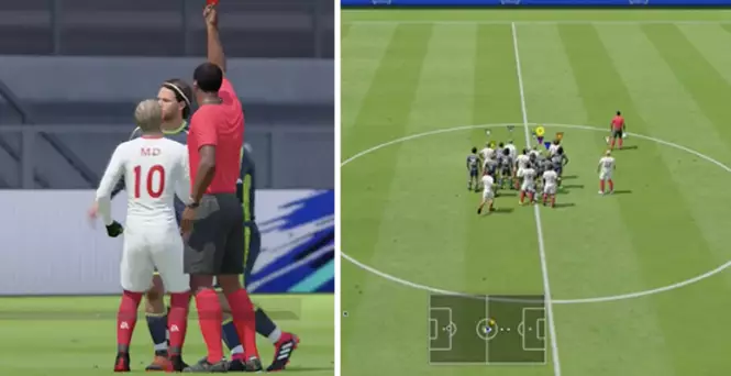 Referee Red Cards 3 People At Once & Summons Everyone To Middle Of Pitch