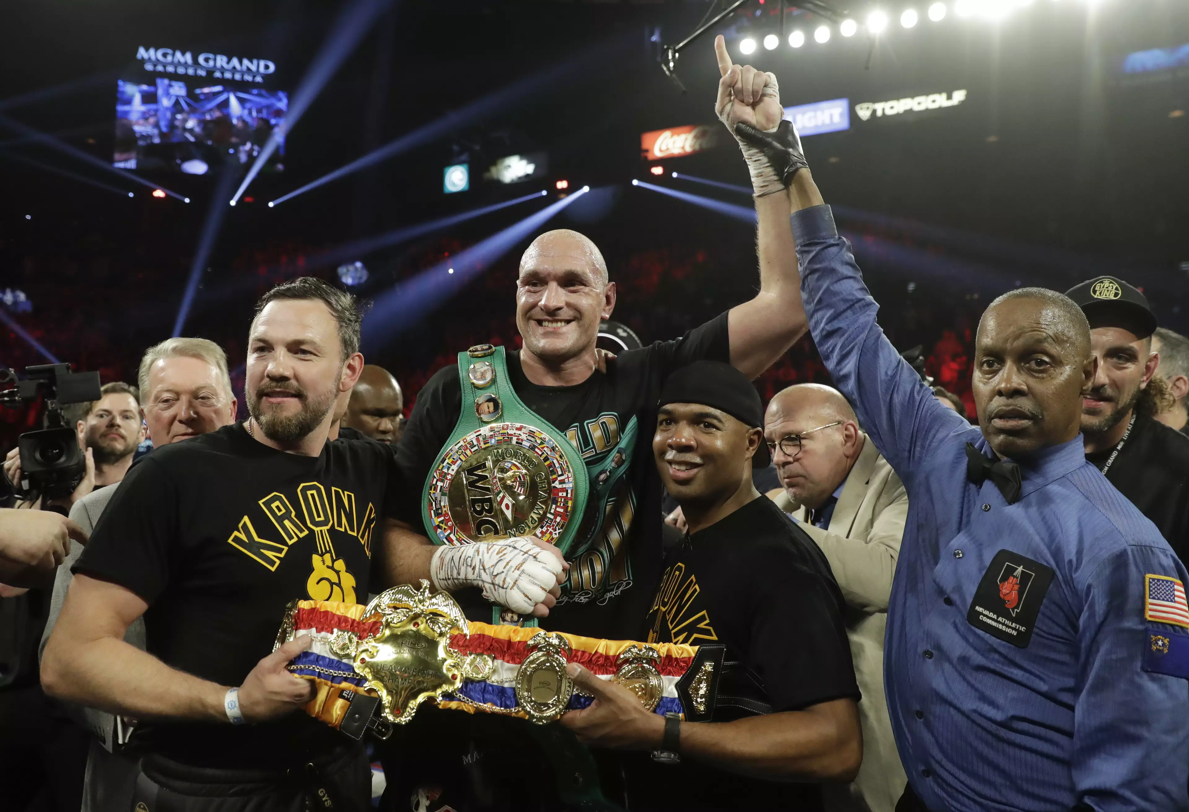 Will Fury and Joshua still have their belts if they meet? Image: PA Images