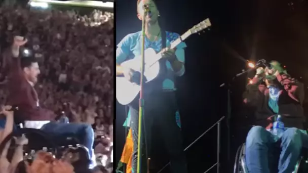 Guy In Wheelchair Crowd Surfs To Join Coldplay On Stage 
