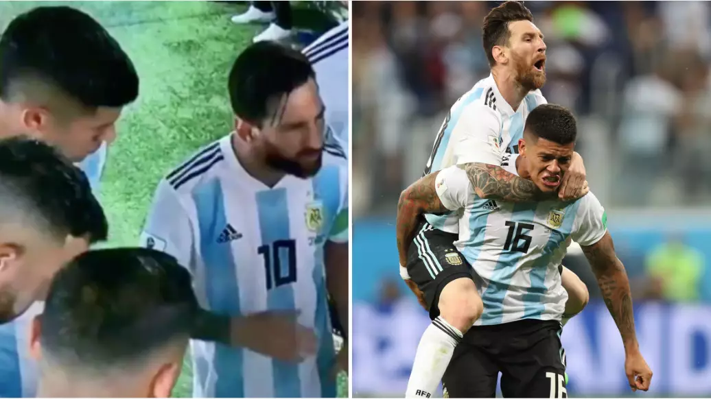 Marcos Rojo Reveals What Lionel Messi Said In Inspirational Half-Time Team Talk