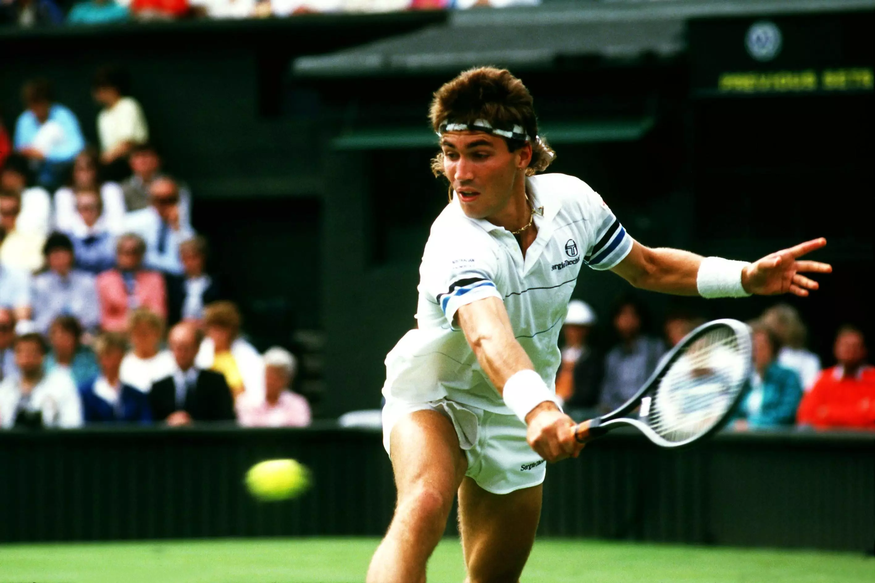 Pat Cash at Wimbledon in 1986.