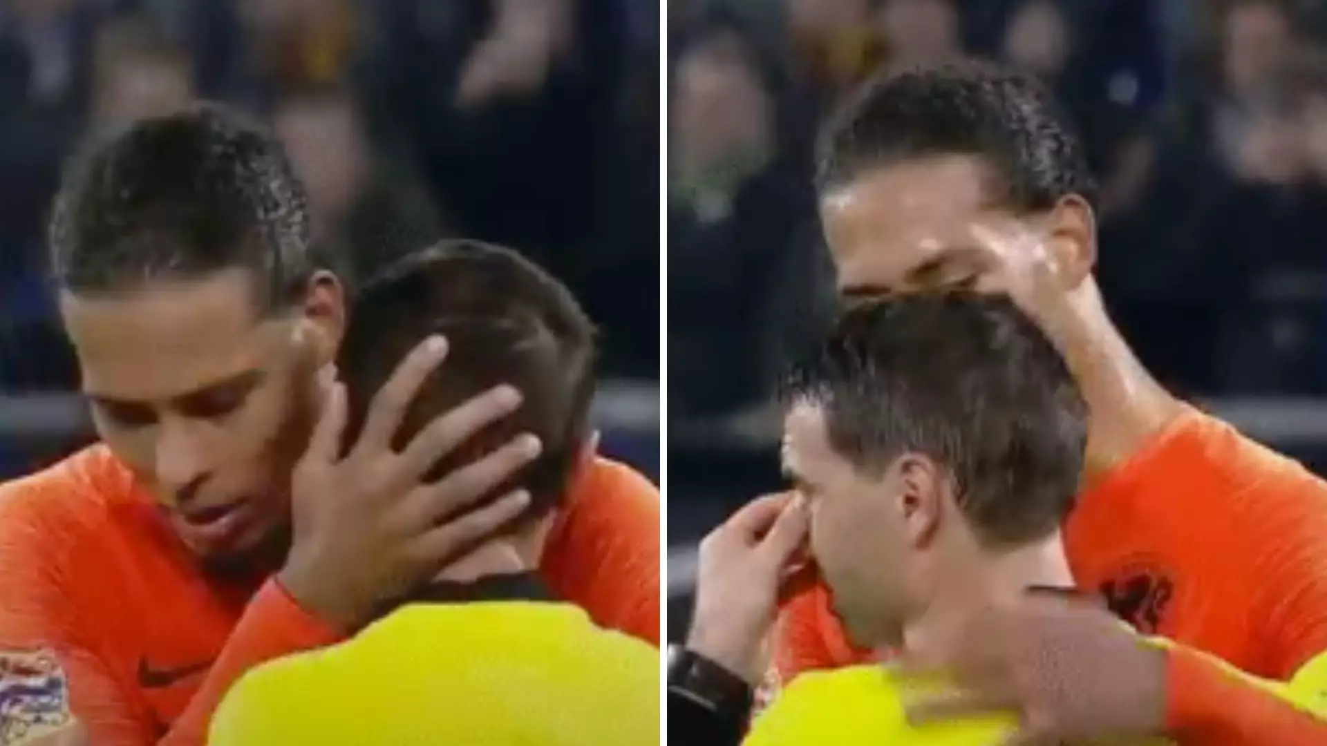 Liverpool's Virgil Van Dijk Warmly Embraces Teary-Eyed Referee Whose Mother Passed Away