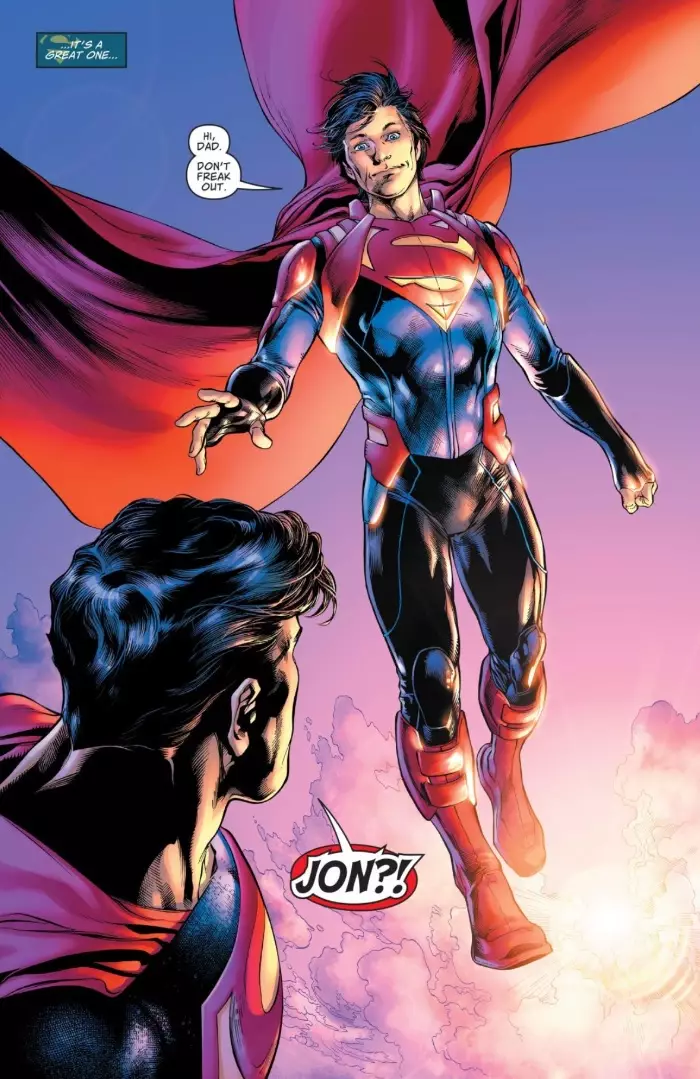 Jon Kent returns to Earth as a 17-year-old boy. (