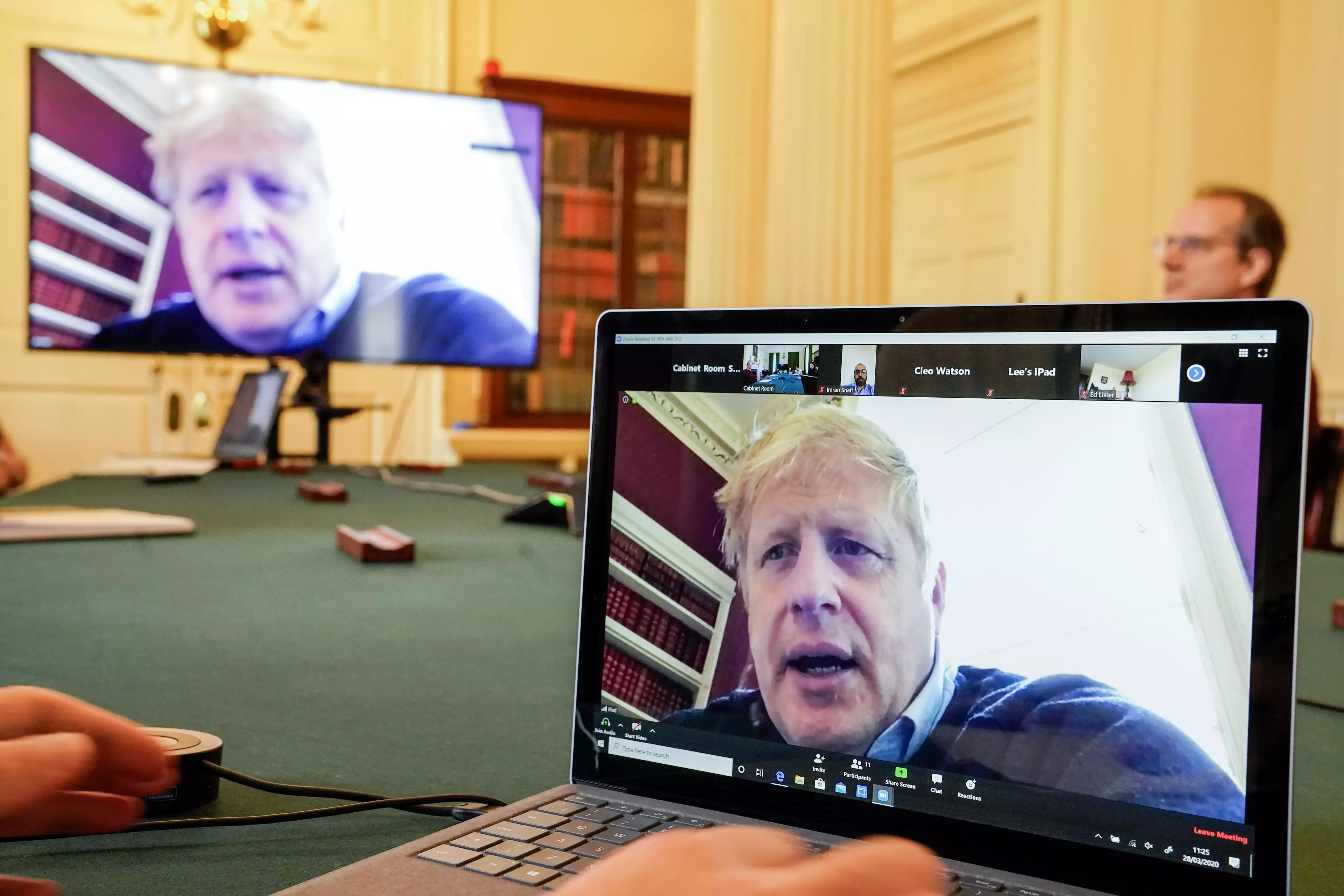 Mr Johnson had been conducting government work from home before being admitted to hospital.