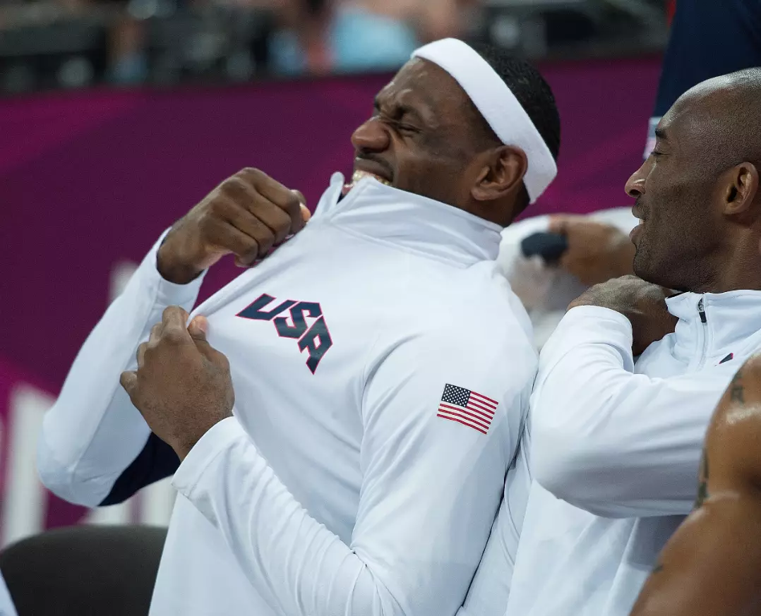 James and Bryant during the 2012 Summer Olympic Games.