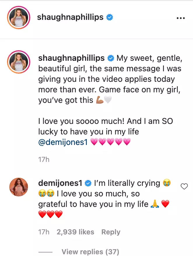 Shaughna paid tribute to Demi following her cancer diagnosis (