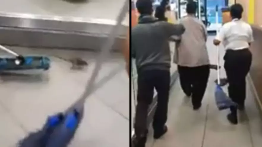 McDonald's Staff Use Brooms To Chase Rat Out Of Restaurant