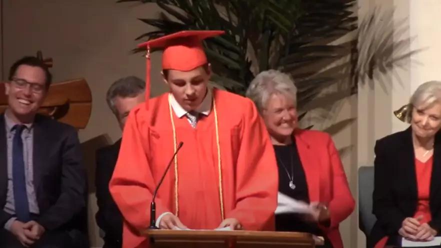 Kid From Viral 'Is This Real Life' Dentist Video Reuses Line In Graduation Speech